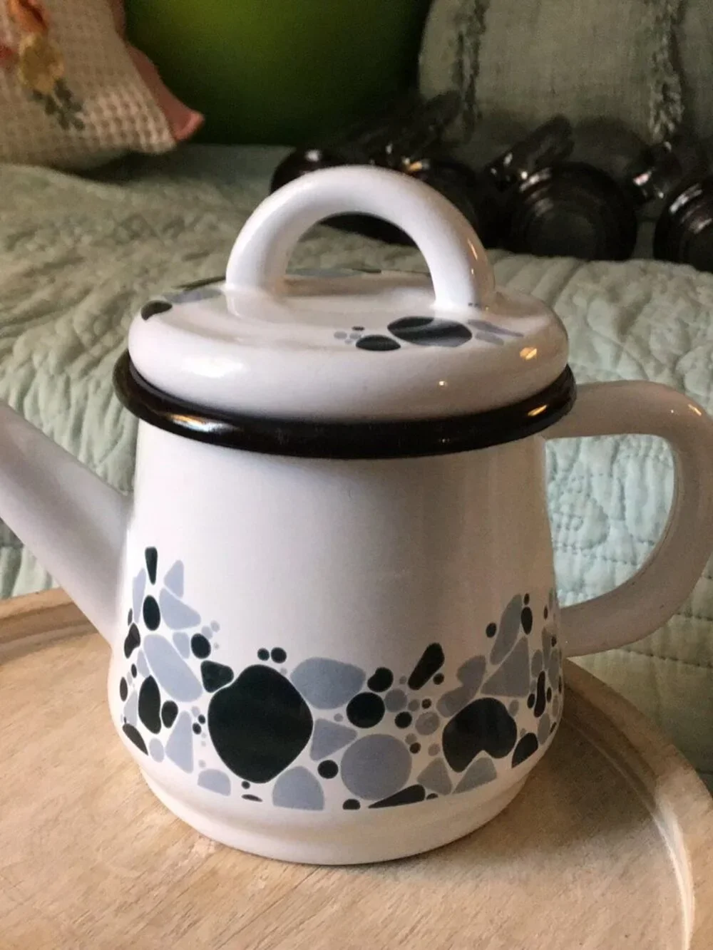 Olive and LOOM enamelware small teapots - set of 4